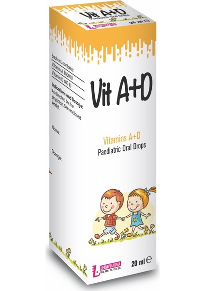Ledavit Vit A+D Vitamins A+D Pediatric Oral Drops 20ML