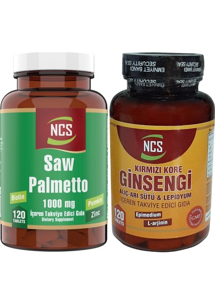 Saw Palmetto 120 Tablet Ncs Kırmızı Kore Ginsengi 120 Tablet
