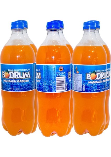 Bodrum Mandalina Gazozu Pet Şişe 1 Lt 6'lı