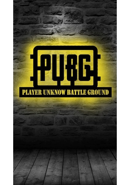 Ledli  Pubg Ahşap Tablo