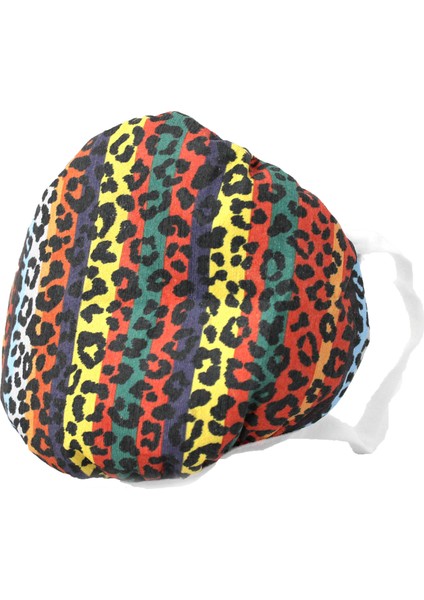 5 Adet Çocuk Mikrofilament Nano Bez Maske - Yıkanabilir Maske-Leopar Desen