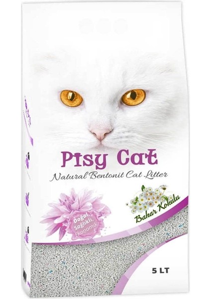 Pisycat Bebek Pudralı Tozsuz Topaklaşan İnce Kedi Kumu 5 lt