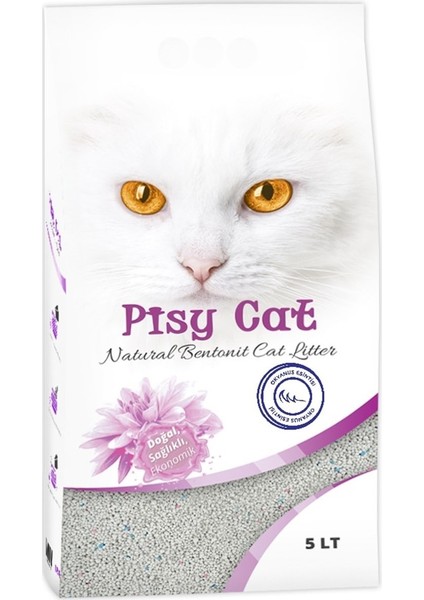 Pisycat Okyanus Esintsi Tozsuz Topaklaşan İnce Kedi Kumu 5 lt