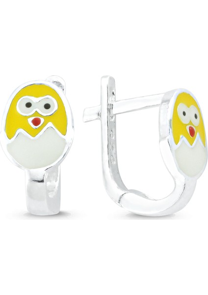 Gümüş Civcivli Çocuk Küpe