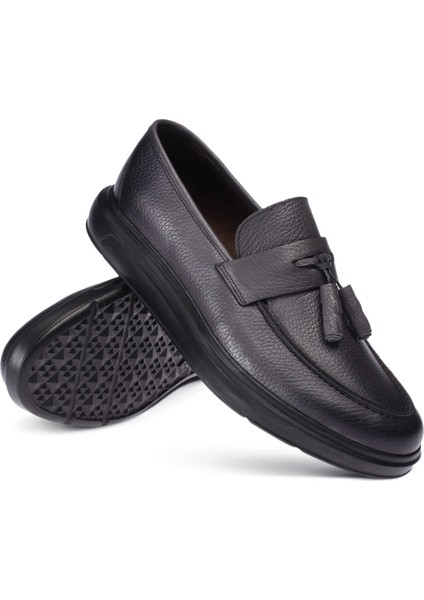 Deri Gri Püsküllü Erkek Loafer modelleri