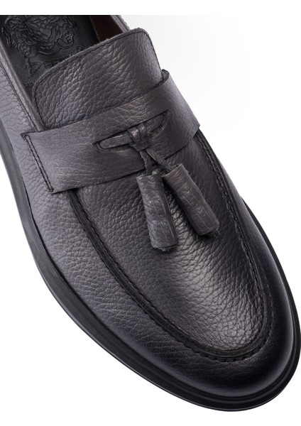 Deri Gri Püsküllü Erkek Loafer fırsatları