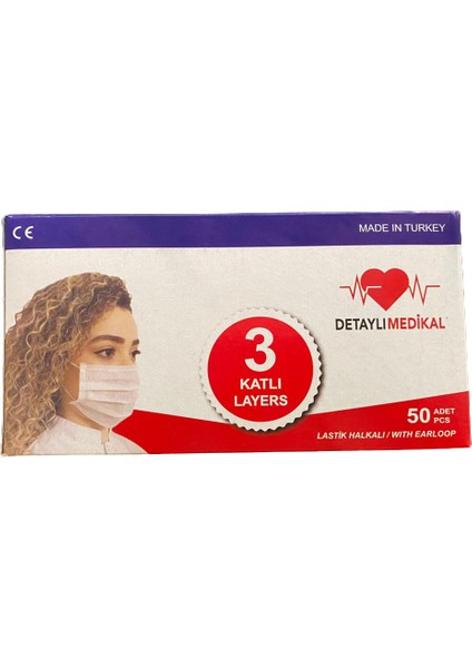Üç Katlı Filtreli Tek Kullanımlık Full Ultrasonic Maske 50'li x 2 Adet