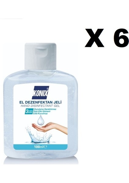 100 ml Jel 6 Adet Antibakteriyel El Dezenfektanı