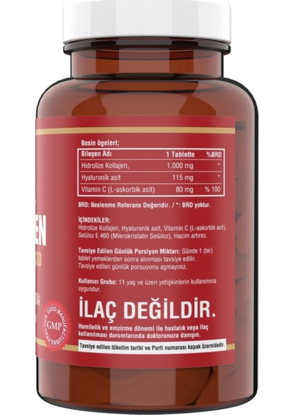 Hidrolize Collagen 1000 mg Hyaluronic Acid 2 Kutu 180 Tablet fiyatları