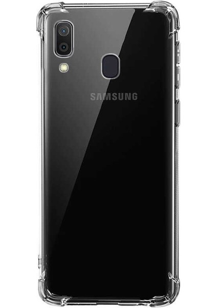 Samsung Galaxy A01 Kılıf AntiShock Sert Kapak + Nano Glass Şeffaf