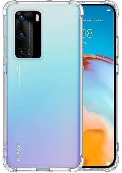 Huawei P40 Kılıf AntiShock Ultra Koruma Sert Kapak Şeffaf