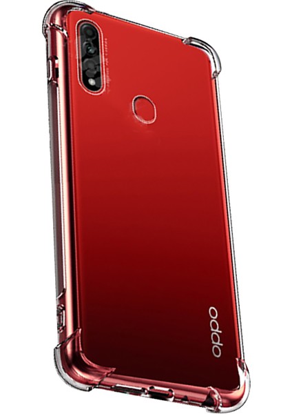 Oppo A91 Kılıf AntiShock Ultra Koruma Sert Kapak + Nano Glass Şeffaf