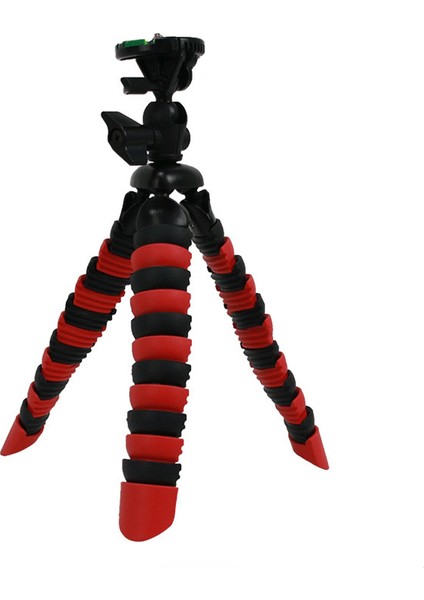Akrobat Silikon Ayaklı Telefon Dslr Kamera 3 Ayaklı Ahtapot Tripod Siyah Kırmızı (2 ADET)