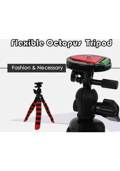 Akrobat Silikon Ayaklı Telefon Dslr Kamera 3 Ayaklı Ahtapot Tripod Siyah Kırmızı (2 ADET) modelleri
