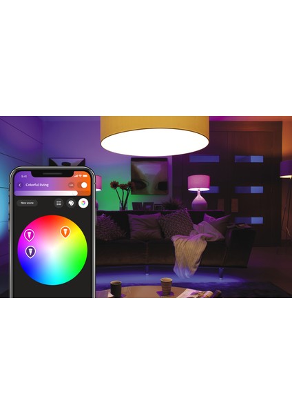 Hue Renkli Akıllı Başlangıç Seti 3'lü Kumandalı E27 Bluetooth