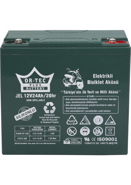 Ortec Jel Akü 12 V 24 Ah Elektrikli Motosiklet Aküsü (Üretim Yılı 2024)