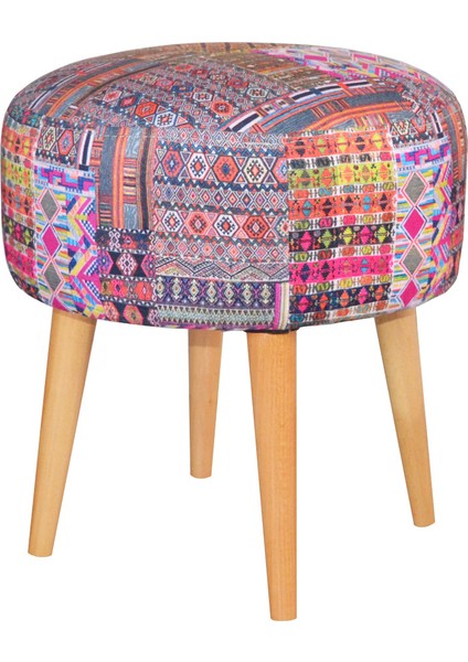 Dolce Yuvarlak Silindir Puf Kilim Desenli