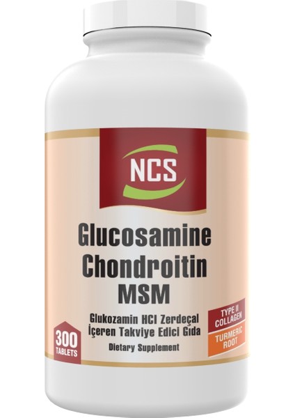 Glucosamine Chondroitin Msm Collagen Type 2 3 Adet 300 Tablet