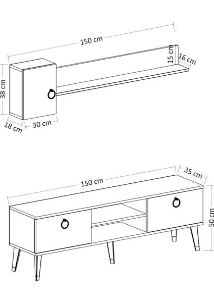 Alfa Tv Ünitesi Safirmeşe Royal Mermer 150 x 35 cm