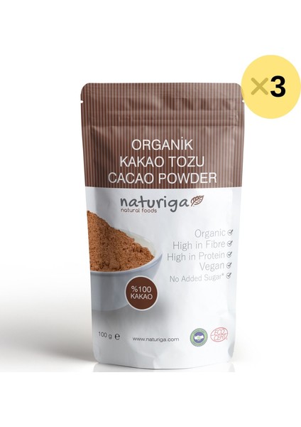 Organik Kakao Tozu 3 Adet (3x100 Gr.)