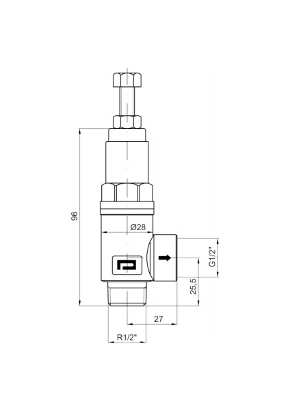 Pakkens 3/4'' Ayarlı Emniyet Ventili Dn20 Erkek