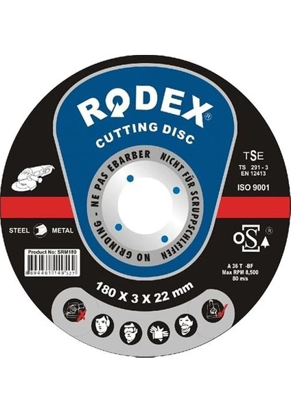 Rtrmax Rodex Srm180 Metal Kesme Taşı 180*3.0*22