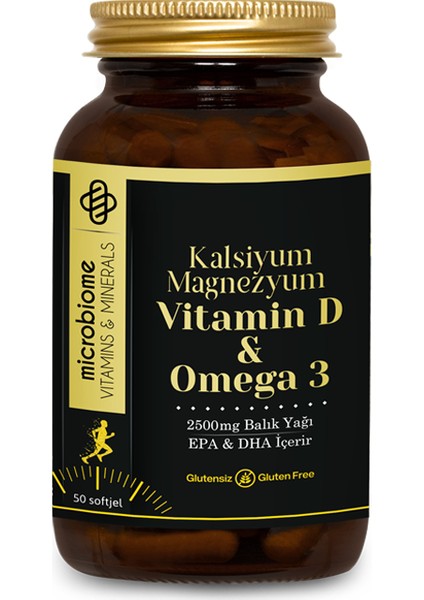 Omega 3 Vitamin D Kalsiyum Magnezyum 50 Softjel