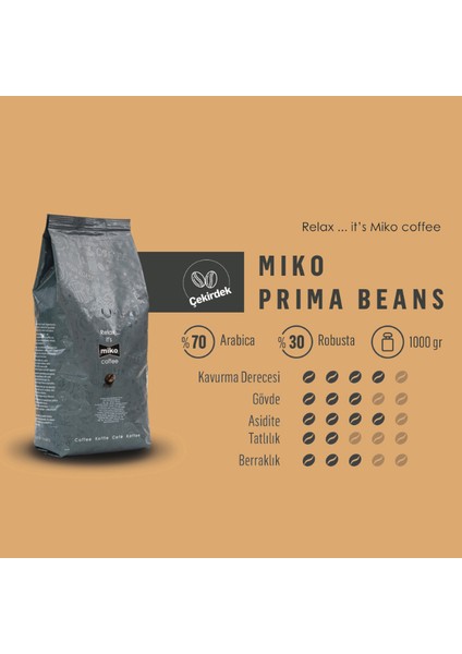 Miko Prima Beans Çekirdek Kahve 1 kg