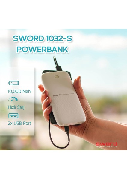 10000 mAh Hızlı Şarj Powerbank