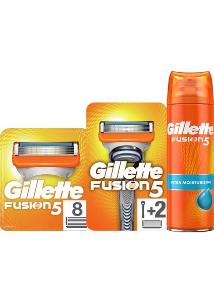 Fusion Tıraş Paketi (Tıraş Mak+8'li Bıçak + Jel)