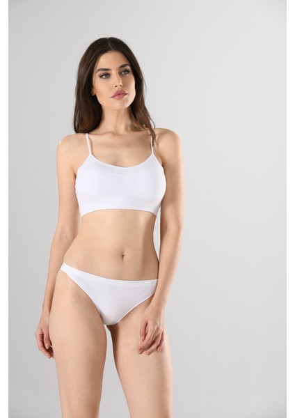 Ince Askılı 11266 Büstiyer Beyaz Sıfır Kol Modal Örme Seamless Dikişsiz Basic Kadın Büstiyer fırsatları