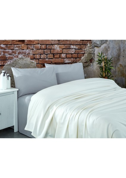 Çift Kişilik Ranforce Pike Takımı 200x230 cm Krem