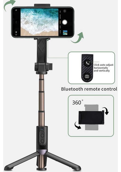 TGS-301 Çok Fonksiyonlu Kumandalı Selfie Çubuğu