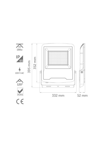 150W 6500K Beyaz Led Projektör