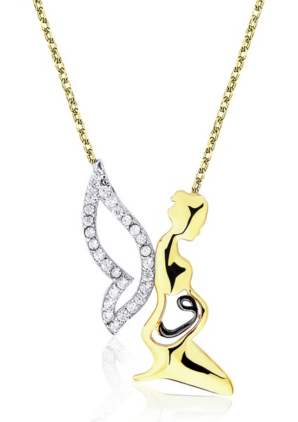 Anne Melek Çocuk Vav Altın Kolye