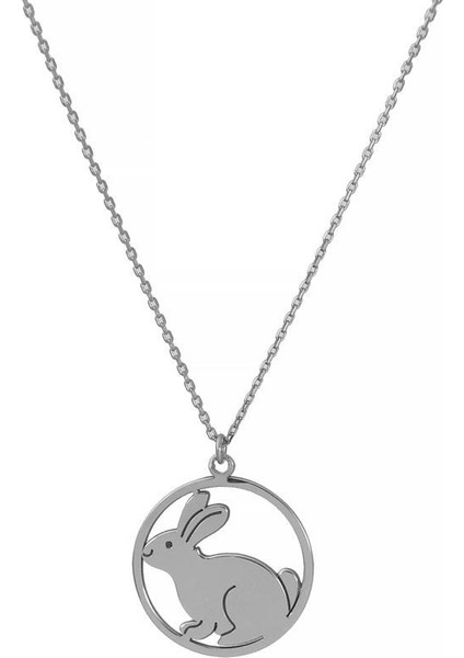 Tavşan Gümüş Kolye Gümüş