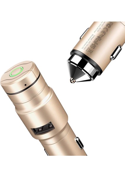 Intelligent Serisi Araç Şarj Cihazı ve Bluetooth Kulaklık Gold CCBKER-0V