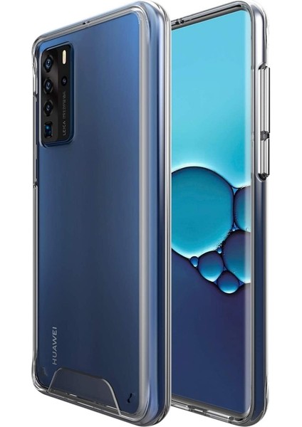 Huawei P40 Kılıf Gard Nitro Şeffaf Silikon+Nano Glass Renksiz