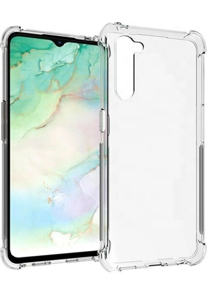 Oppo Reno 3 Kılıf Antishock Ultra Koruma Sert Kapak+Nano Glass Şeffaf