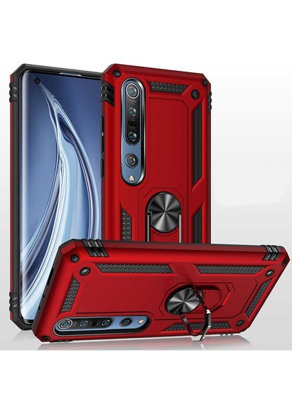 Xiaomi Mi 10 Pro Kılıf Tank Koruma Vega Standlı Yüzüklü Mıknatıslı Lacivert modelleri