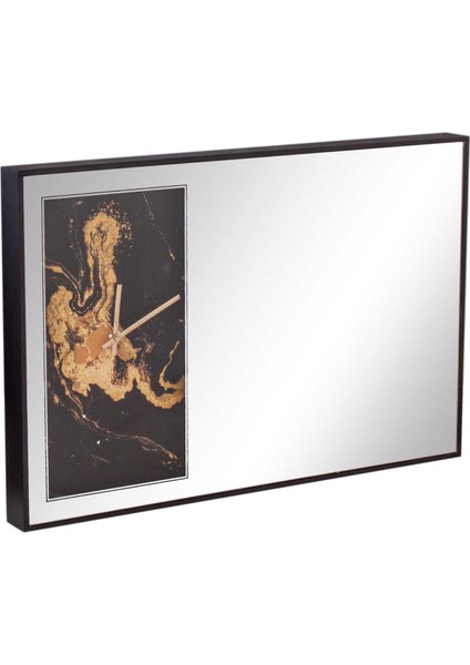 Aynalı Duvar Saati Rakamsız 60x40 cm