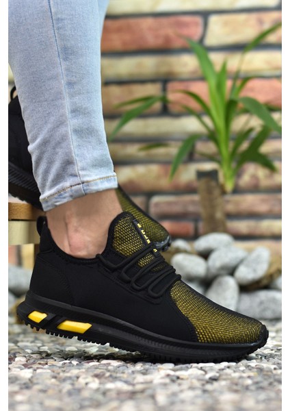 Siyah Sarı Erkek Sneaker 0012MARCO