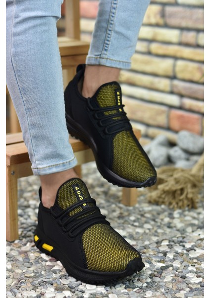 Siyah Sarı Erkek Sneaker 0012MARCO fiyatları