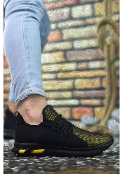 Siyah Sarı Erkek Sneaker 0012MARCO modelleri