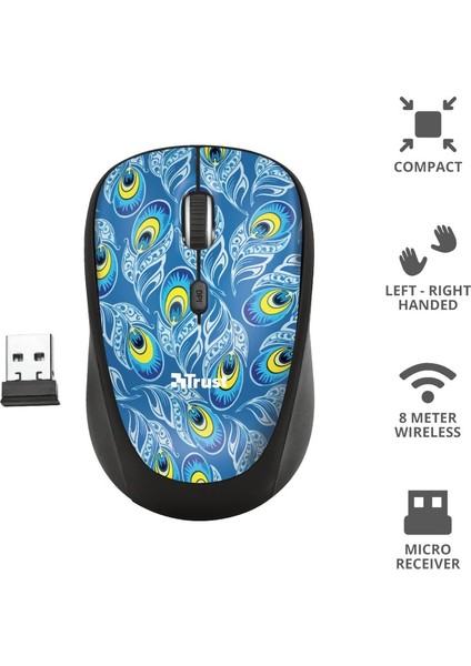 23388 YVI Wireless Mouse Peacock