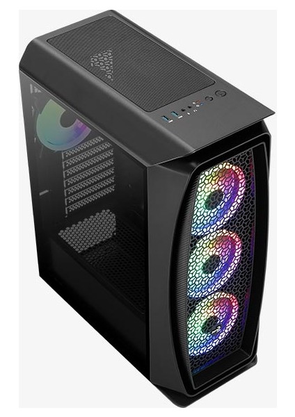 Aero One Duo Cam Yan Panel 4x12cm ARGB Adreslenebilir RGB Fanlı - USB 3.0 Pencereli ATX Oyuncu Kasası (AE - AERO1D)