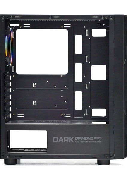 Diamond PRO 600W 80+ 4x12cm RGB Full Akrilik Ön ve Yan Panel, USB 3.0 Bilgisayar Kasası (DKCHDIAMONDPROMS680BR)