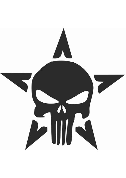 Yıldız Punisher Sticker - 13081 Siyah 14 x 14 cm