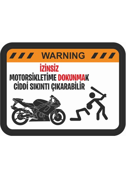 Motosikletime dokunma Sticker - 14092 Renkli 12 x 8 cm