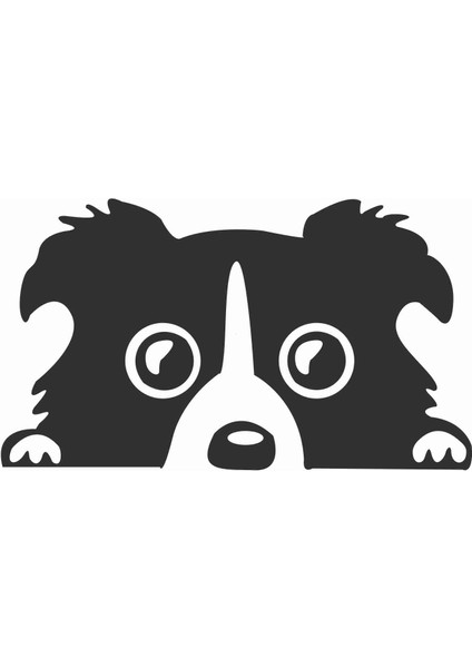 Bagajdan Bakan Köpek Sticker - 15064 Siyah 20 x 11.5 cm